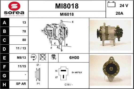 SNRA MI8018 - Ģenerators www.autospares.lv