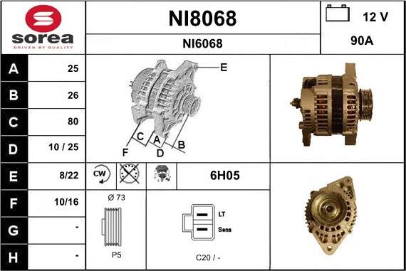 SNRA NI8068 - Ģenerators www.autospares.lv