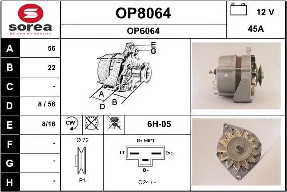 SNRA OP8064 - Ģenerators www.autospares.lv
