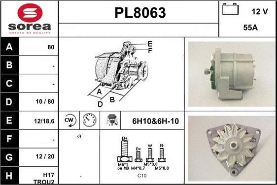 SNRA PL8063 - Ģenerators www.autospares.lv