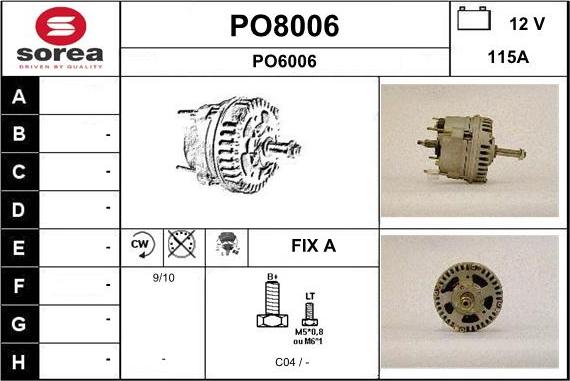 SNRA PO8006 - Ģenerators www.autospares.lv