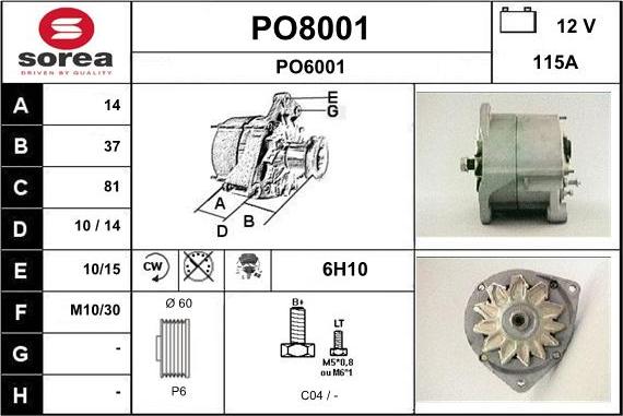 SNRA PO8001 - Ģenerators www.autospares.lv