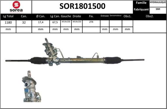 SNRA SOR1801500 - Stūres mehānisms www.autospares.lv