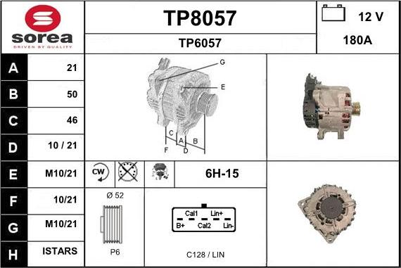 SNRA TP8057 - Ģenerators www.autospares.lv