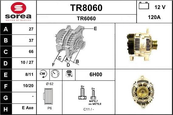 SNRA TR8060 - Ģenerators www.autospares.lv