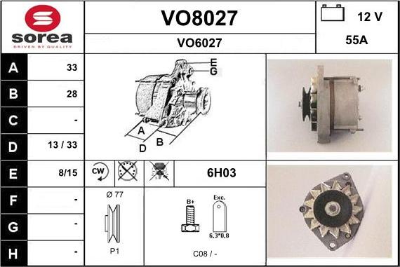 SNRA VO8027 - Ģenerators www.autospares.lv