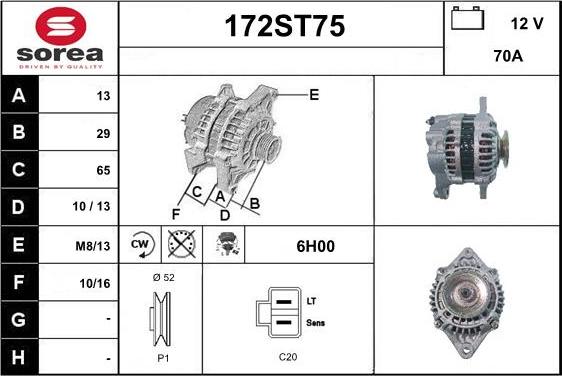 STARTCAR 172ST75 - Ģenerators www.autospares.lv