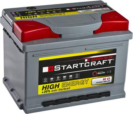 STARTCRAFT HE 65 - Startera akumulatoru baterija www.autospares.lv