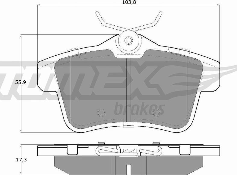 TOMEX brakes TX 16-60 - Bremžu uzliku kompl., Disku bremzes www.autospares.lv