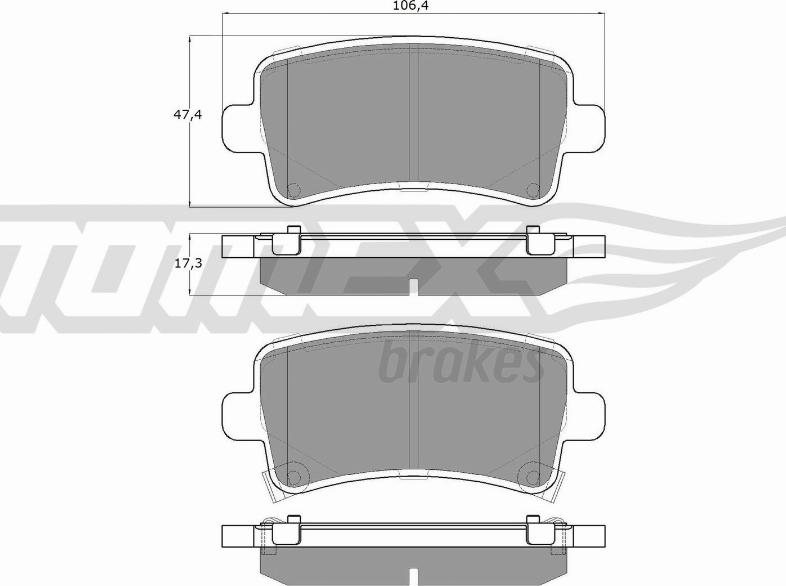 TOMEX brakes TX 16-36 - Bremžu uzliku kompl., Disku bremzes www.autospares.lv