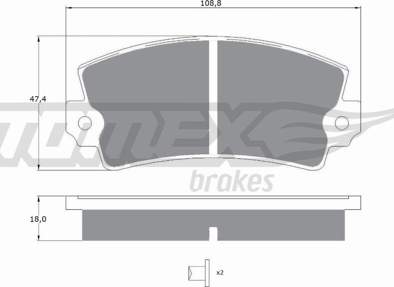 TOMEX brakes TX 10-434 - Bremžu uzliku kompl., Disku bremzes www.autospares.lv