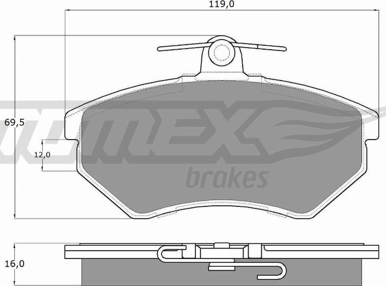 TOMEX brakes TX 10-63 - Bremžu uzliku kompl., Disku bremzes www.autospares.lv