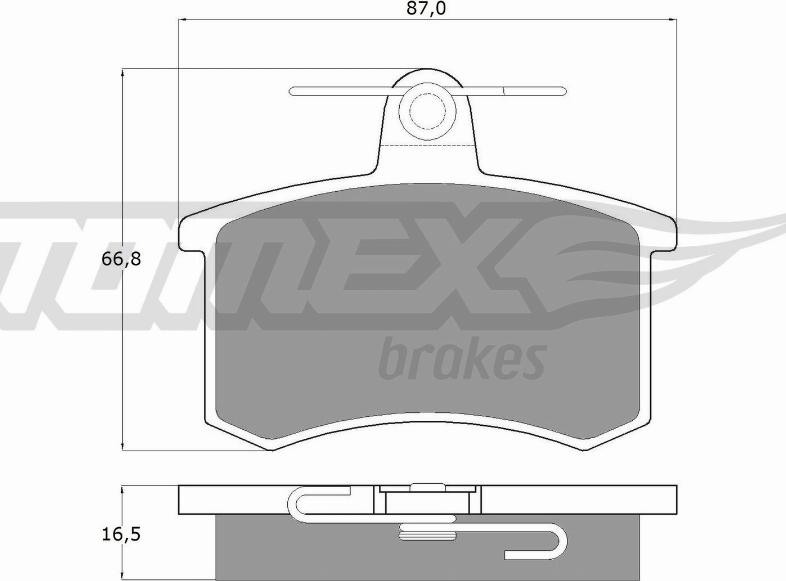 TOMEX brakes TX 10-62 - Bremžu uzliku kompl., Disku bremzes www.autospares.lv