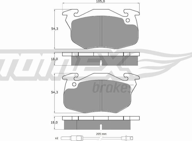 TOMEX brakes TX 10-34 - Bremžu uzliku kompl., Disku bremzes www.autospares.lv