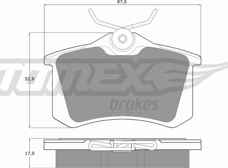 TOMEX brakes TX 10-781 - Bremžu uzliku kompl., Disku bremzes www.autospares.lv