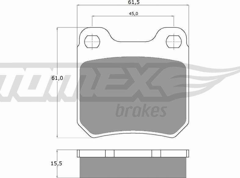 TOMEX brakes TX 11-60 - Bremžu uzliku kompl., Disku bremzes www.autospares.lv