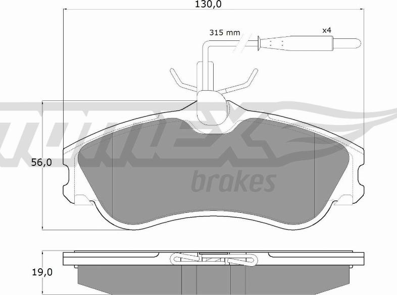 TOMEX brakes TX 11-12 - Bremžu uzliku kompl., Disku bremzes www.autospares.lv