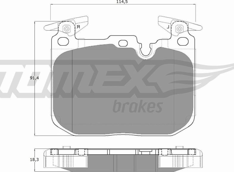 TOMEX brakes TX 18-48 - Bremžu uzliku kompl., Disku bremzes www.autospares.lv