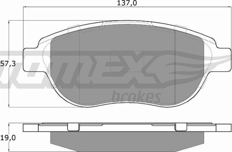 TOMEX brakes TX 13-42 - Bremžu uzliku kompl., Disku bremzes www.autospares.lv