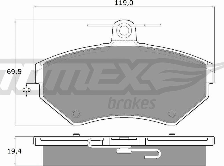 TOMEX brakes TX 13-12 - Bremžu uzliku kompl., Disku bremzes www.autospares.lv
