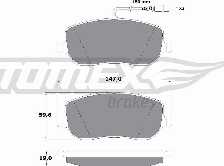 TOMEX brakes TX 13-34 - Bremžu uzliku kompl., Disku bremzes www.autospares.lv
