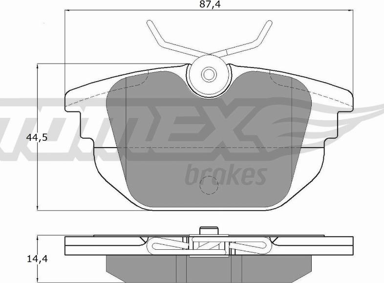 TOMEX brakes TX 12-43 - Bremžu uzliku kompl., Disku bremzes www.autospares.lv