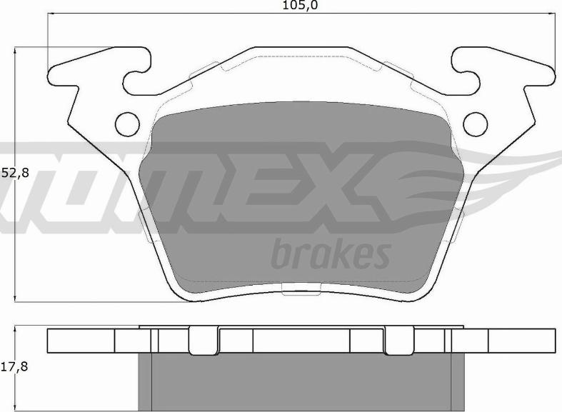 TOMEX brakes TX 12-89 - Bremžu uzliku kompl., Disku bremzes www.autospares.lv
