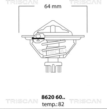 Triscan 8620 6082 - Termostats, Dzesēšanas šķidrums www.autospares.lv