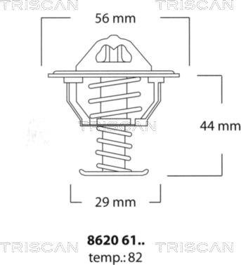 Triscan 8620 6182 - Termostats, Dzesēšanas šķidrums www.autospares.lv