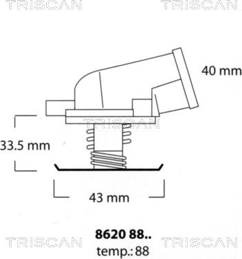 Triscan 8620 8888 - Termostats, Dzesēšanas šķidrums www.autospares.lv