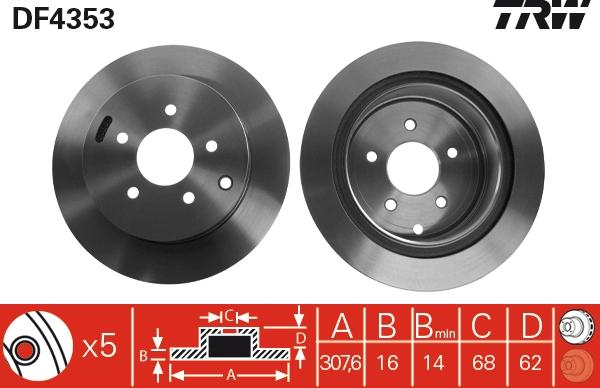 TRW DF4353 - Bremžu diski www.autospares.lv
