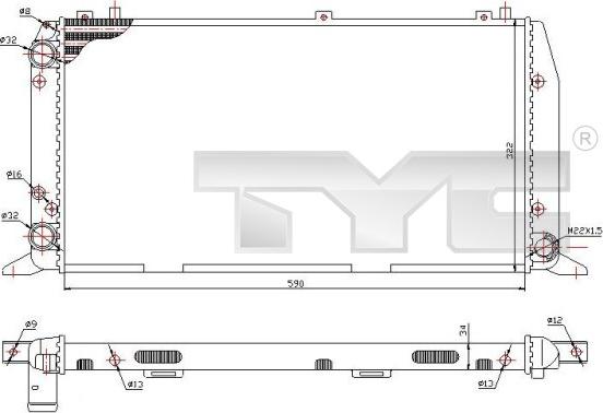 TYC 702-0035 - Radiators, Motora dzesēšanas sistēma www.autospares.lv