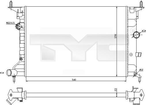 TYC 725-0026-R - Radiators, Motora dzesēšanas sistēma www.autospares.lv