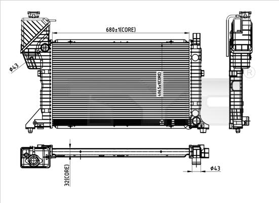 TYC 721-0007 - Radiators, Motora dzesēšanas sistēma www.autospares.lv