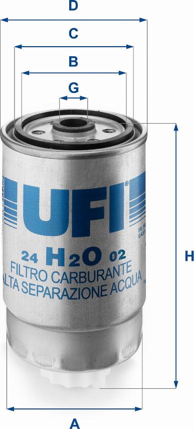 UFI 24.H2O.02 - Degvielas filtrs www.autospares.lv