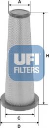 UFI 27.D25.00 - Gaisa filtrs www.autospares.lv