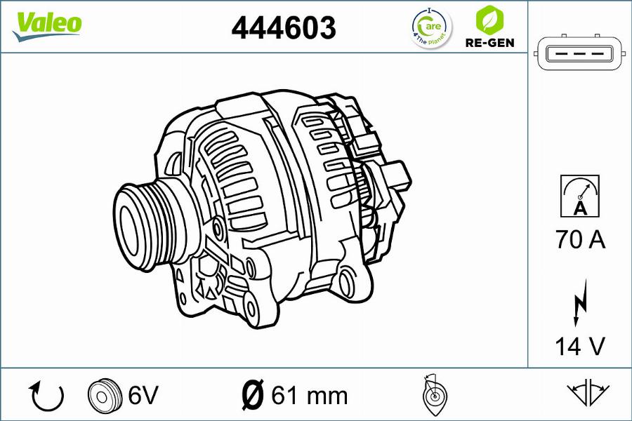 Valeo 444603 - Ģenerators www.autospares.lv
