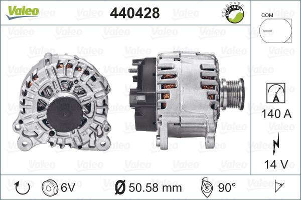 Valeo 440428 - Ģenerators www.autospares.lv