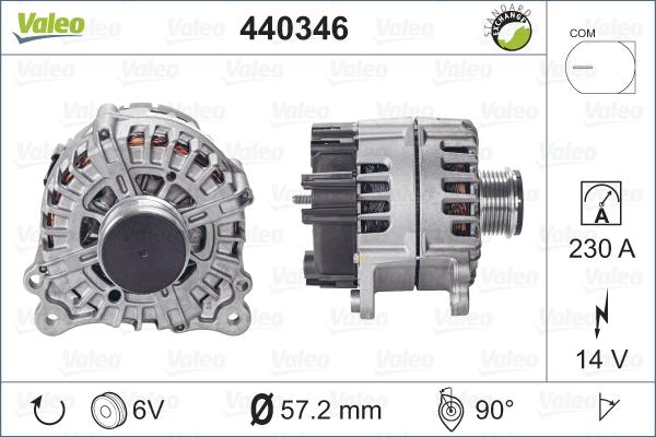 Valeo 440346 - Ģenerators www.autospares.lv