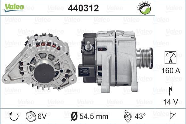 Valeo 440312 - Ģenerators www.autospares.lv