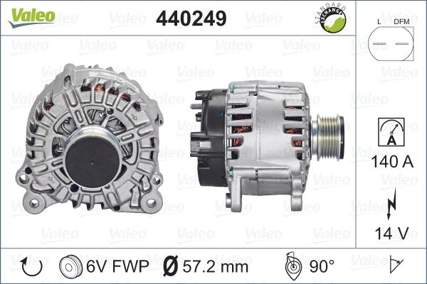 Valeo 440249 - Ģenerators www.autospares.lv