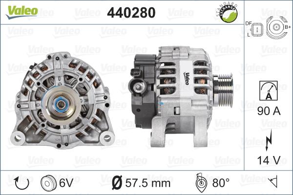 Valeo 440280 - Ģenerators www.autospares.lv