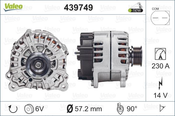 Valeo 439749 - Ģenerators www.autospares.lv