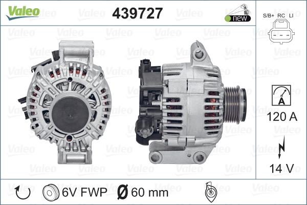 Valeo 439727 - Ģenerators www.autospares.lv