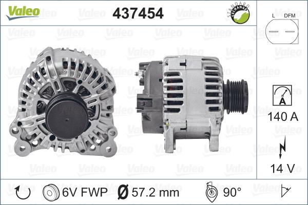 Valeo 437454 - Ģenerators www.autospares.lv