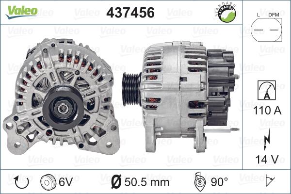 Valeo 437456 - Ģenerators www.autospares.lv