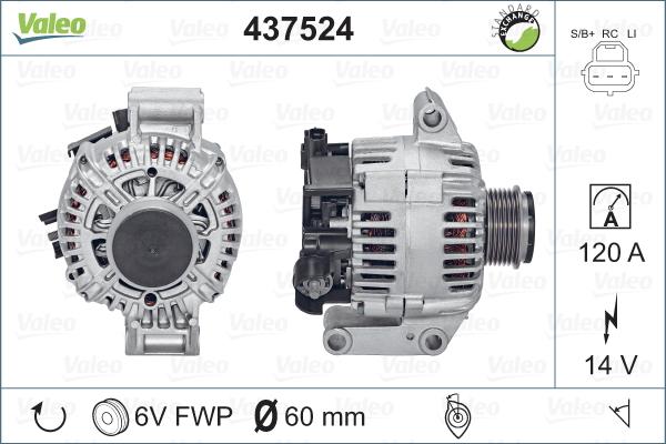 Valeo 437524 - Ģenerators www.autospares.lv