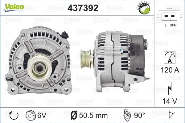Valeo 437392 - Ģenerators www.autospares.lv