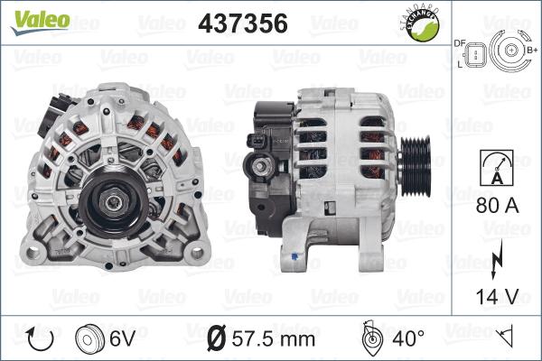 Valeo 437356 - Ģenerators www.autospares.lv