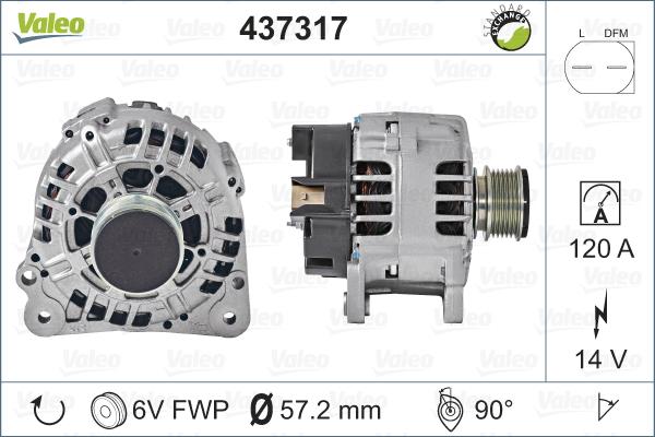 Valeo 437317 - Ģenerators www.autospares.lv